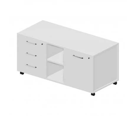 Тумба мобильная сервисная левая (усил. колёсн. опоры, ручки-хром) 120x53x57 GDB