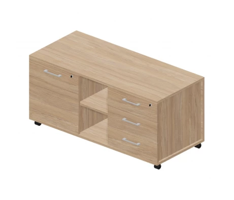 Тумба мобильная сервисная правая (3 секции, ручки - алюминий) 120x53x57 GDB