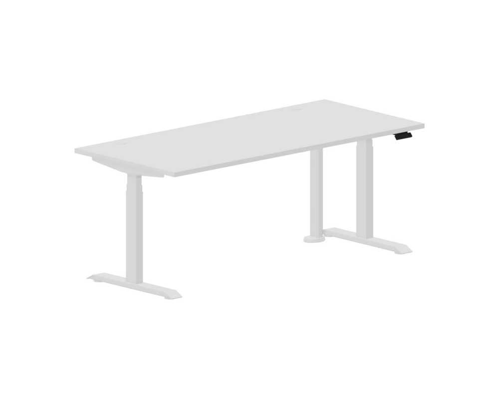 Стол регулируемой высоты 180х80х60,5-124,5 (2 громмета) Motum Plus Белый/Белый