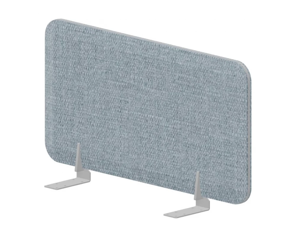 Экран торцевой промежуточный (алюмин. кант) 78x39,2 для стола гл.78см Pinable Design Бледно-синий/Алюминий