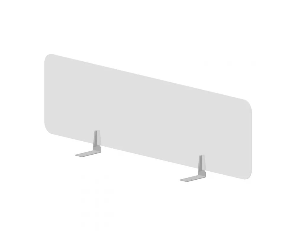 Экран фронтальный (плексиглас) 138x39,2 для стола bench ш.138см (с кронштейнами) Plexi Молочно-белый/Алюминий