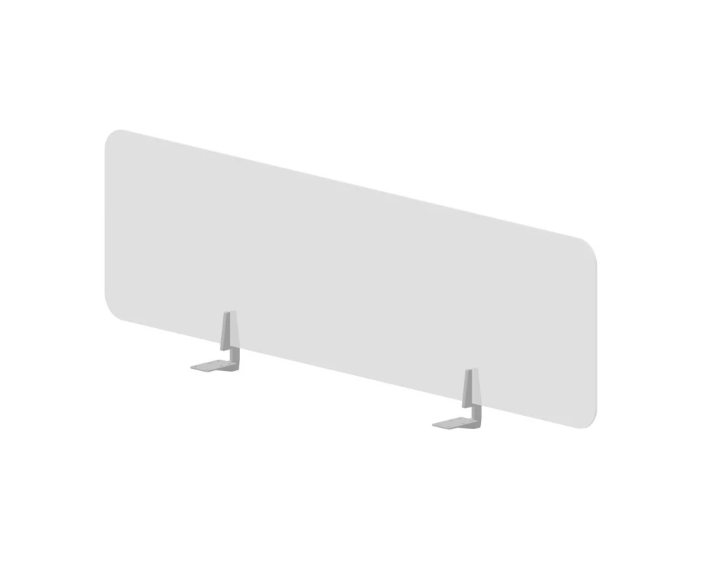 Экран фронтальный (плексиглас) 138x39,2 для стола ш.138см (с кронштейнами) Plexi Молочно-белый/Алюминий