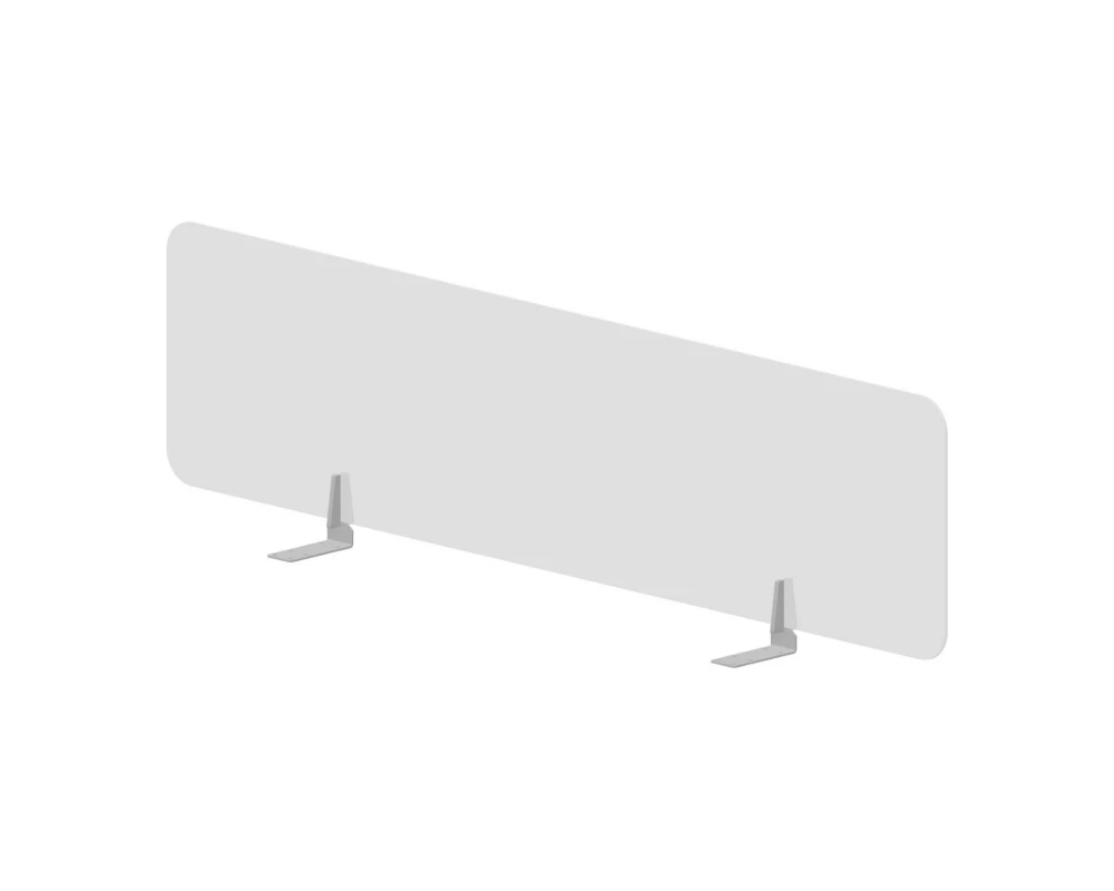 Экран фронтальный (плексиглас) 158x39,2 для стола bench ш.158см (с кронштейнами) Plexi Молочно-белый/Алюминий