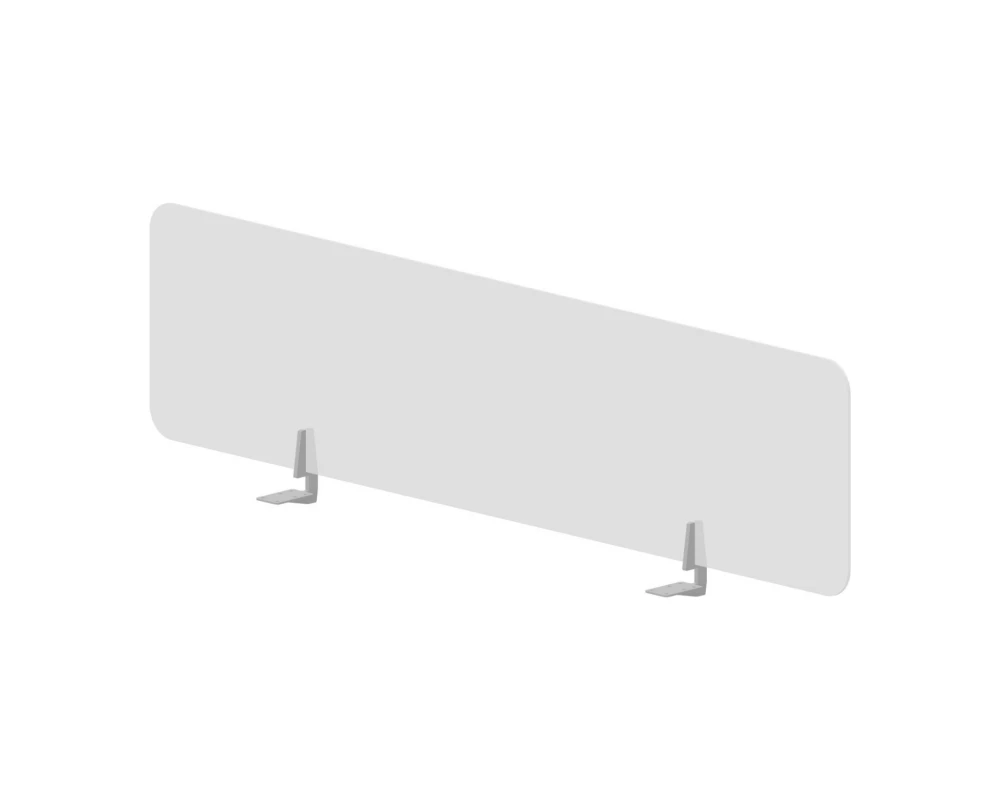 Экран фронтальный (плексиглас) 158x39,2 для стола ш.158см (с кронштейнами) Plexi Молочно-белый/Алюминий