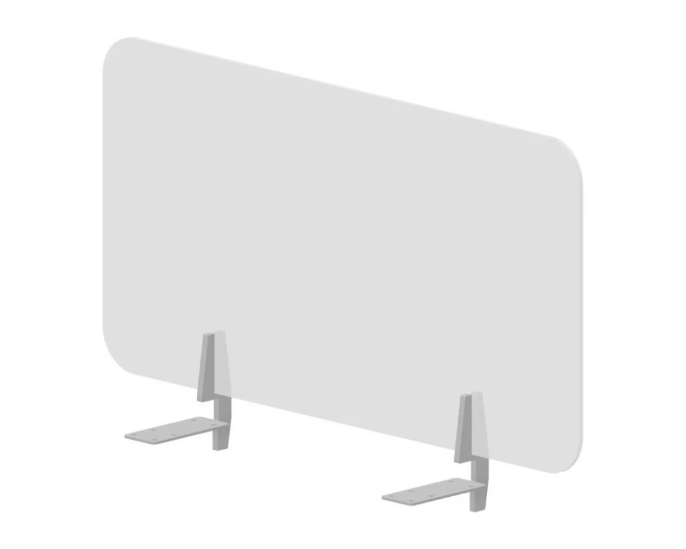 Экран торцевой (плексиглас) 78x39,2 финальный для столов гл.78см (с кронштейнами) Plexi Молочно-белый/Алюминий