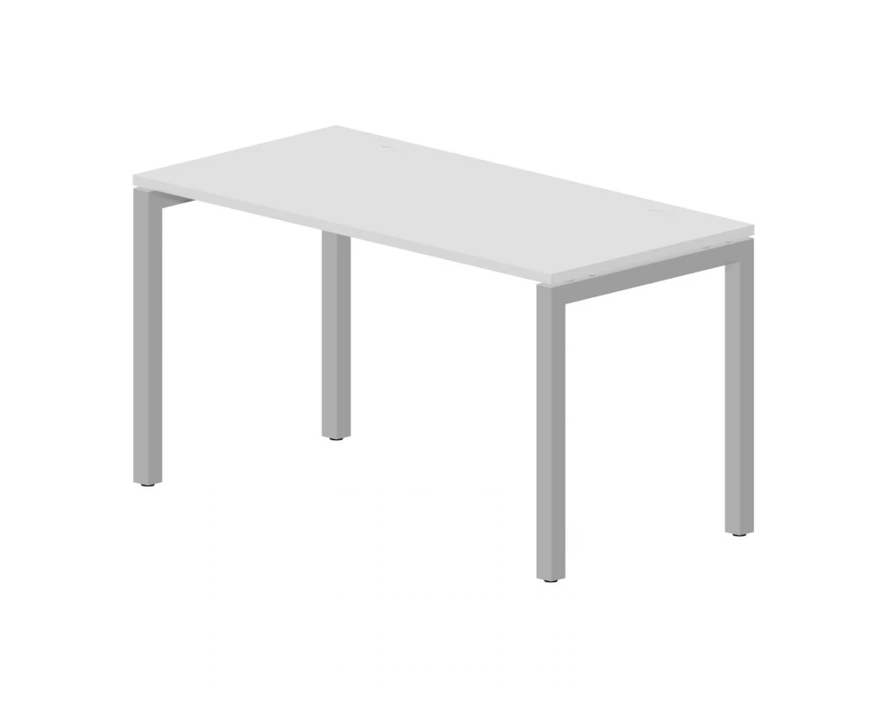 Стол письменный 1380х680х750 (2 громмета) Polo Белый/Алюминий