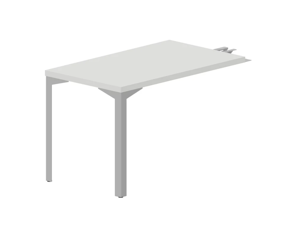 Брифинг-приставка на двух опорах 120х70х76см (толщина столешницы 3,6см) Рэй Экзекьютив / Ray Executive Белый/Алюминий