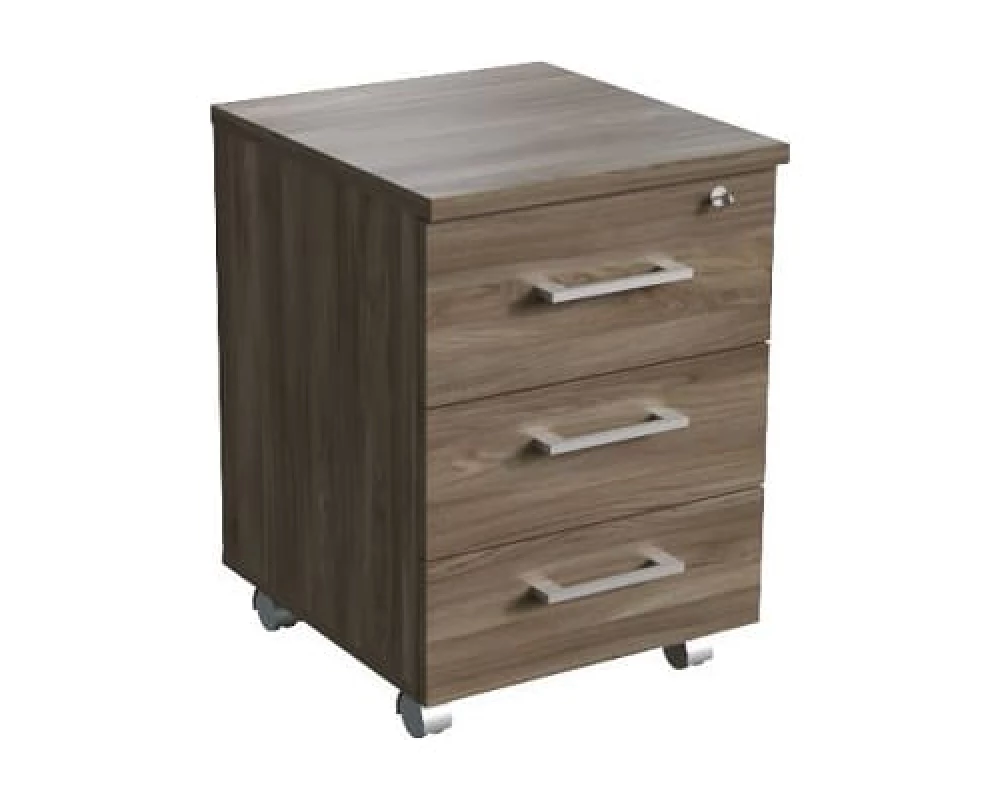 Тумба подкатная с центральным замком 43x46x60 Belfast, Blackwood, Steel