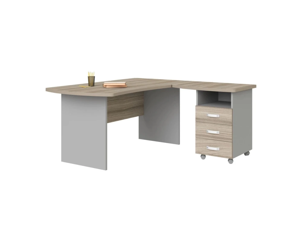 Рабочее место с тумбой правое 160x160x74 Berlin