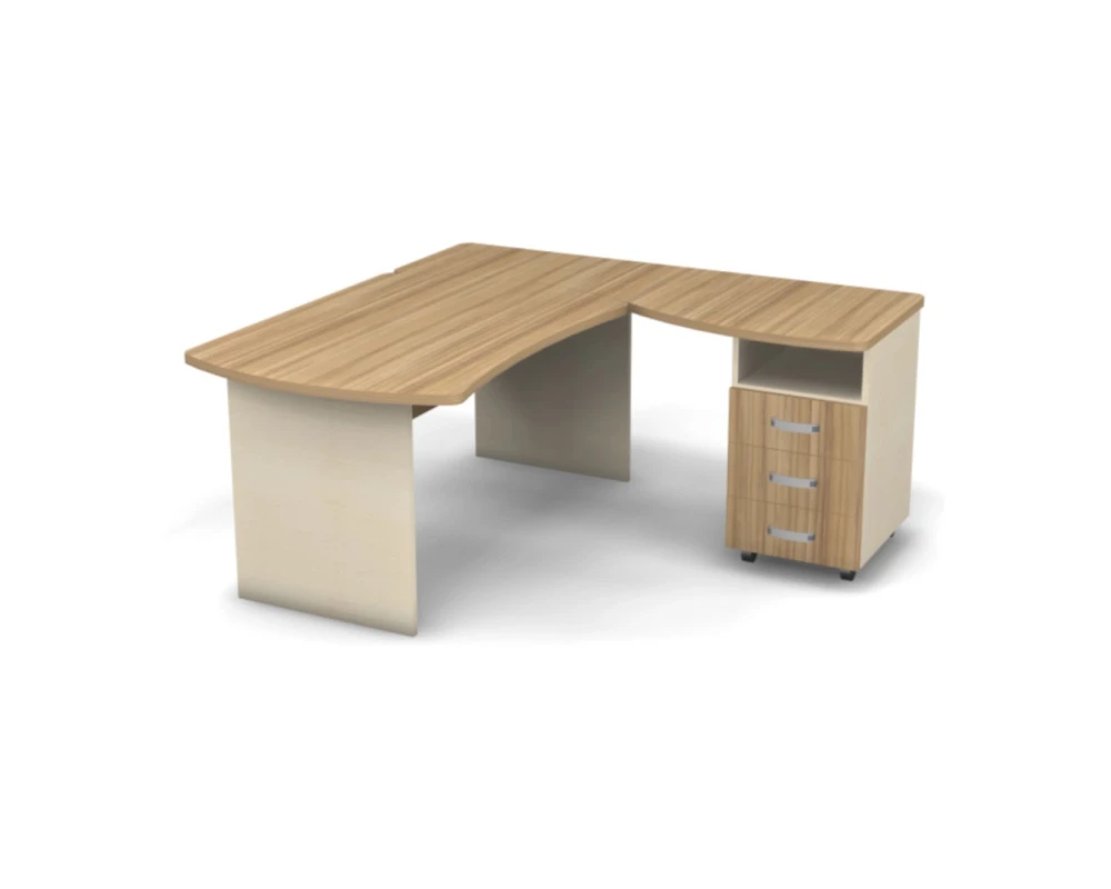 Рабочее место с тумбой правое 160x160x74 Berlin