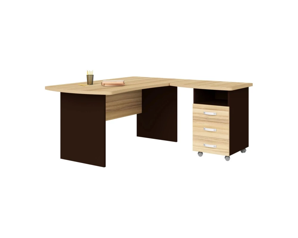 Рабочее место с тумбой правое 160x160x74 Berlin