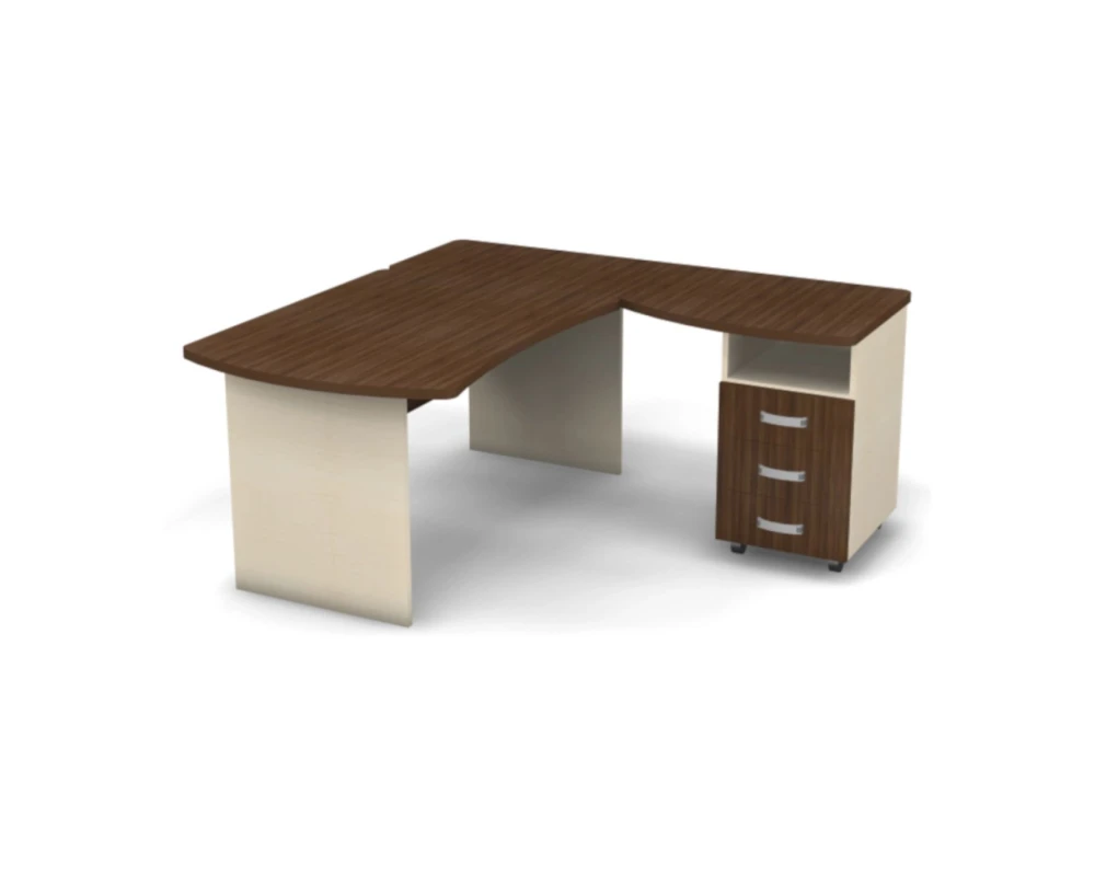 Рабочее место с тумбой правое 160x160x74 Berlin