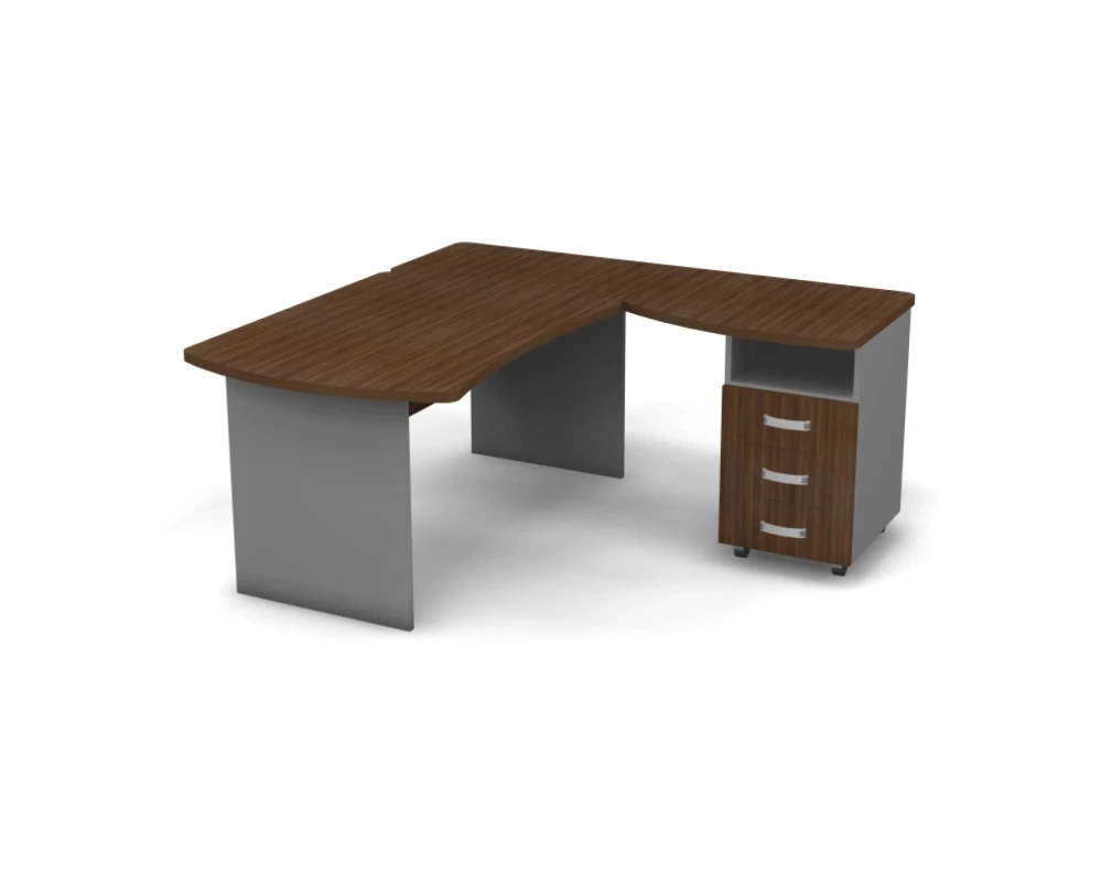 Рабочее место с тумбой правое 160x160x74 Berlin