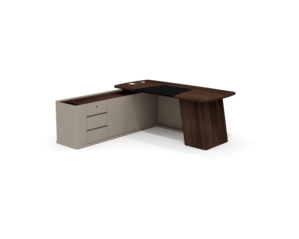 Стол руководителя с опорной тумбой левый AS-20.1L Астон / Aston (ms)