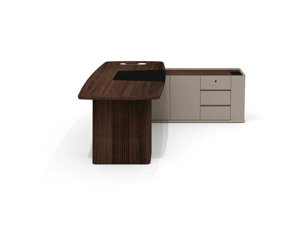 Стол руководителя с опорной тумбой правый AS-24.1R Астон / Aston (ms)