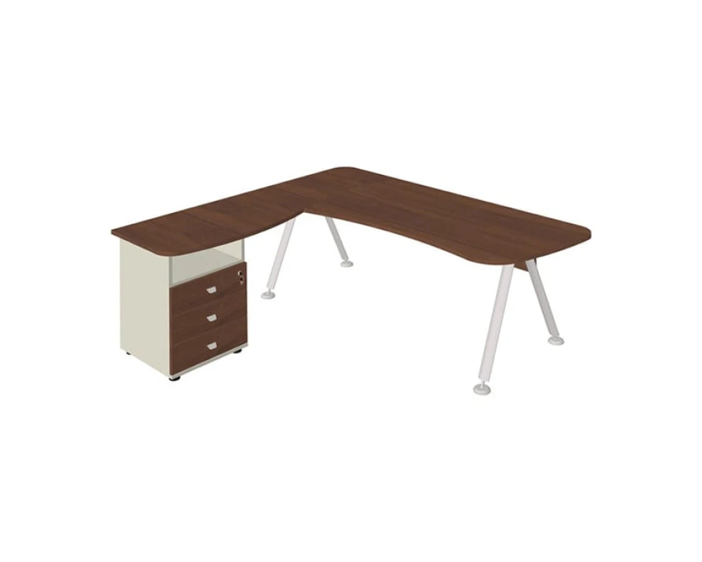 Стол составной эргономичный на металлокаркасе левый GМ-118L+G-118.1L+G-27+G-87 Гамма