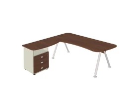 Стол составной эргономичный на металлокаркасе левый GМ-118L+G-118.1L+G-27+G-87 Гамма images