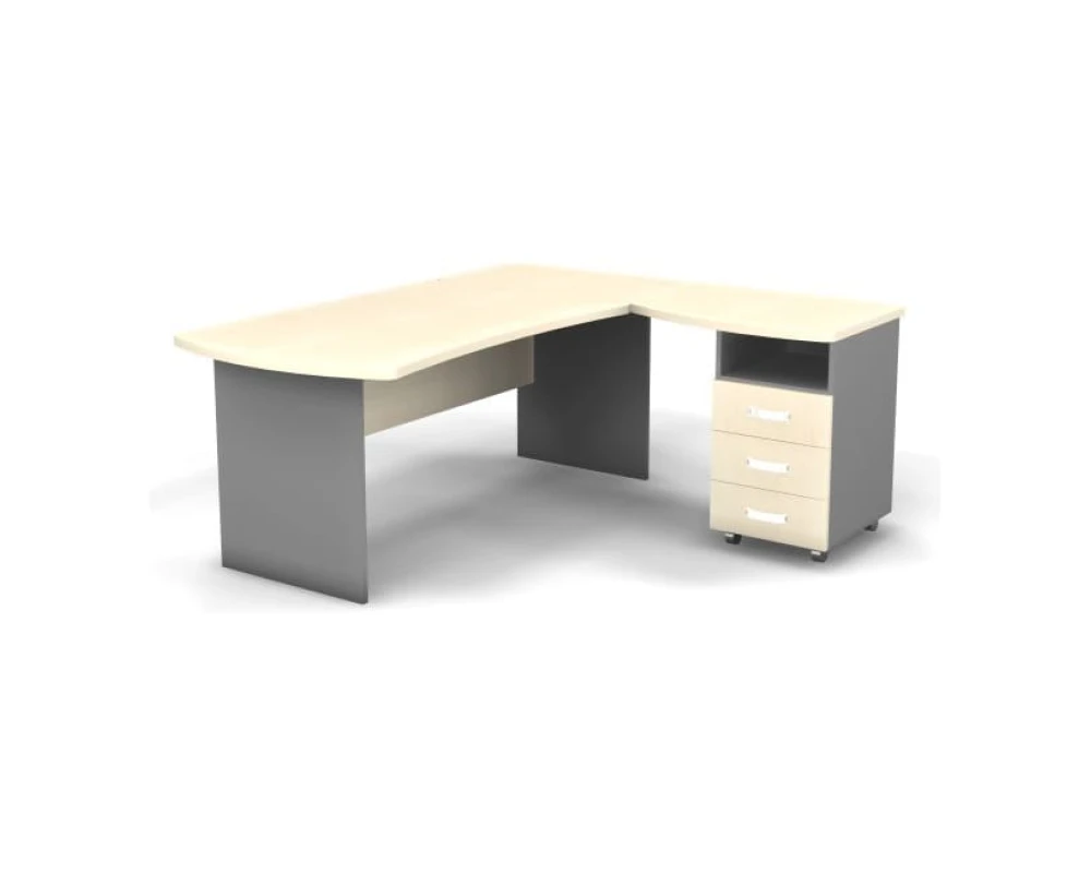 Рабочее место с тумбой правое 180x160x74 Berlin