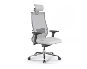 Кресло Samurai SL-3 Сетка/Экокожа, Белый images