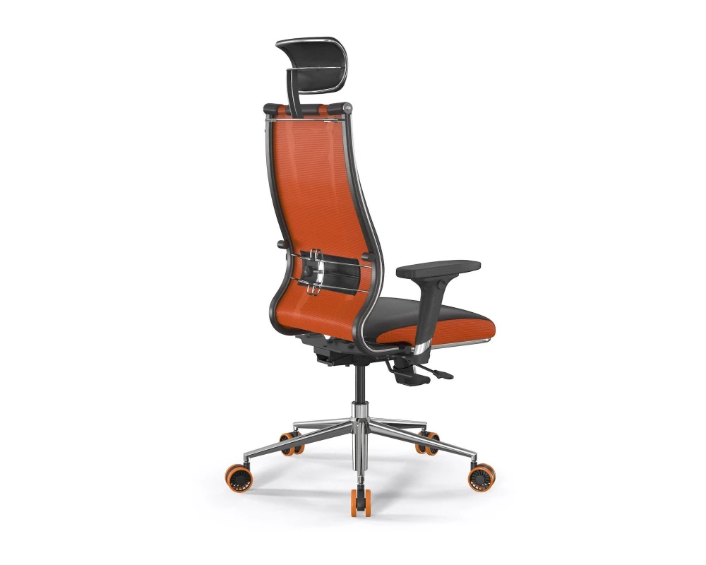 Кресло SynchroSit 10 B2-160D M18.B23.G18.W37 Сетка/Экокожа, Черный/Оранжевый