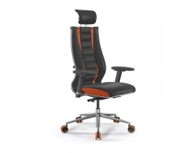Кресло SynchroSit 10 B2-160D M24.B23.G18.W37 Сетка/Экокожа, Черный/Оранжевый images