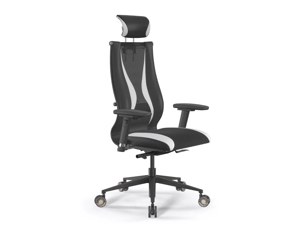 Кресло SynchroSit 10 B2-170D M24.B11.G19.W31 Ткань/Экокожа, Черный/Белый