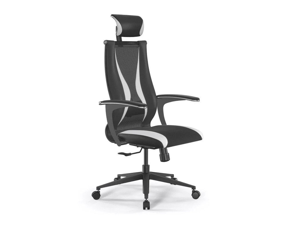 Кресло SynchroSit 10 B2-170U M20.B11.G19.W02 Ткань/Экокожа, Черный/Белый