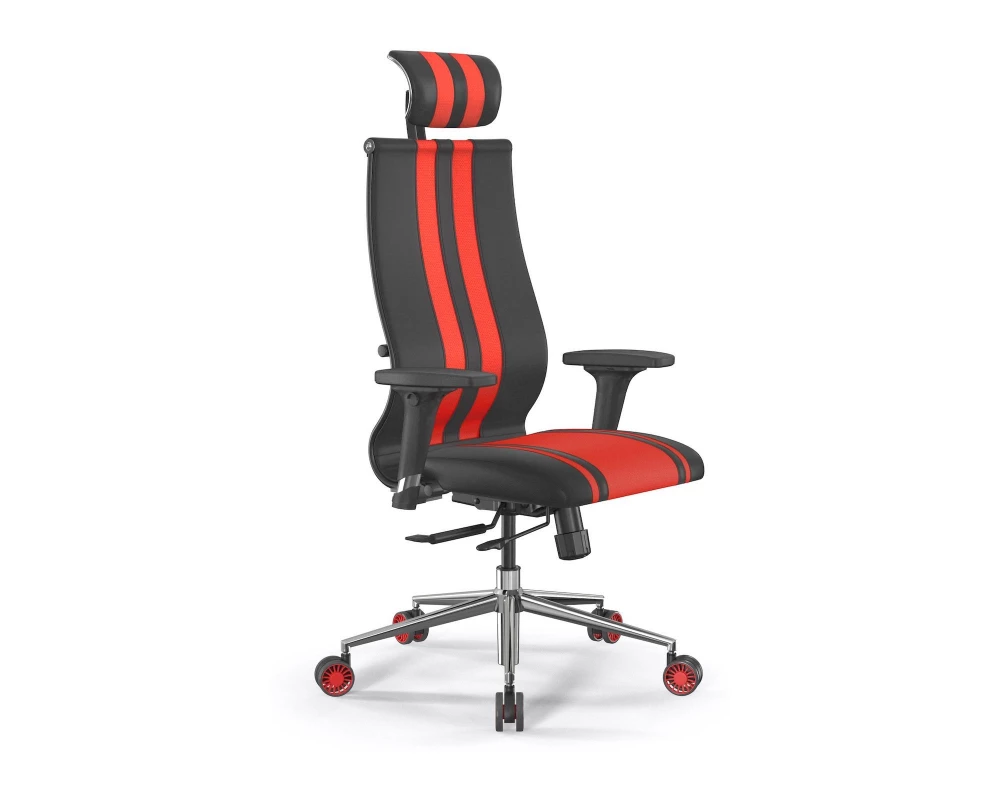 Кресло SynchroSit 10 B2-187D M18.B23.G18.W32 Экокожа, Черный/Красный