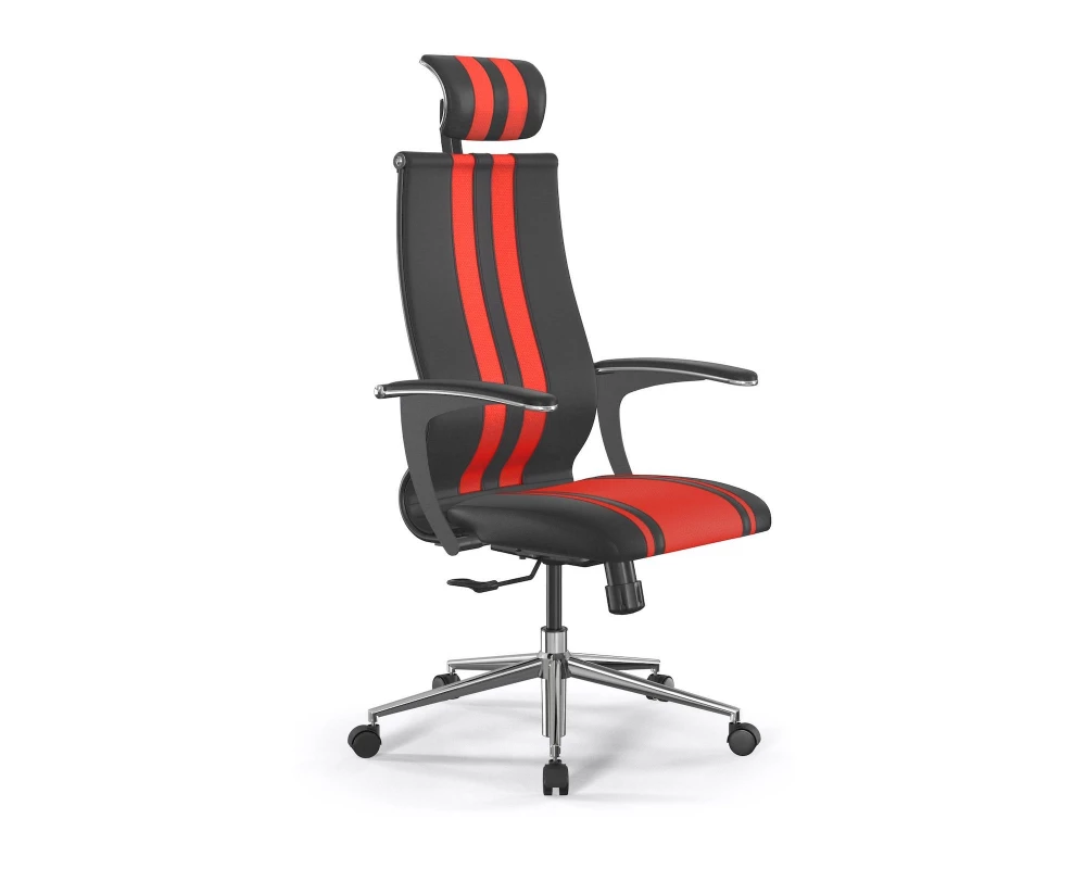 Кресло SynchroSit 10 B2-187U M20.B23.G18.W02 Экокожа, Черный/Красный