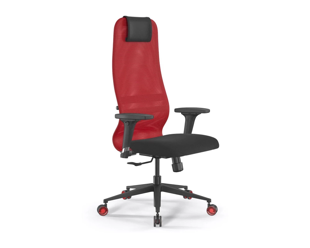 Кресло SynchroSit 8 B1-9D M25.B11.G19.W28 Сетка/Ткань, Красный/Черный