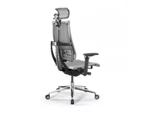 Кресло Y 4DF B2-14D M26.B35.G25.W04 (подгл.1) Сетка/Экокожа, Светло-серый/Белый images