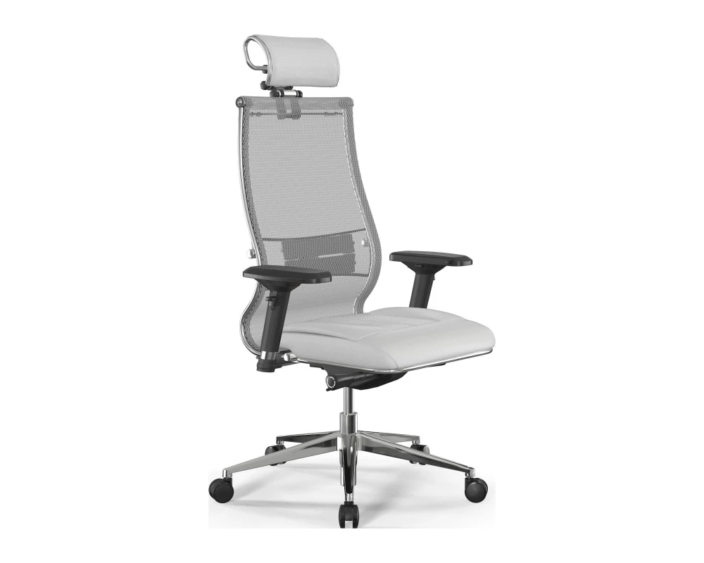 Кресло Samurai L2-6D M26.B32.G25.W03 Сетка/Экокожа, Белый