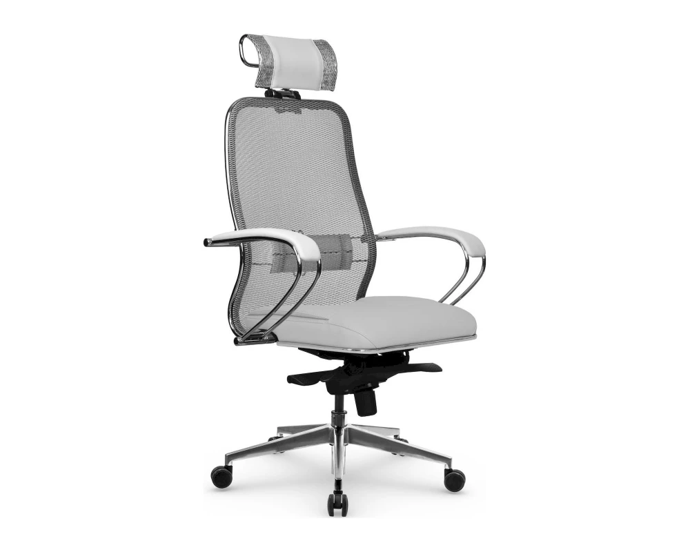 Кресло Samurai SL-2.041 MPES Сетка/Экокожа, Белый