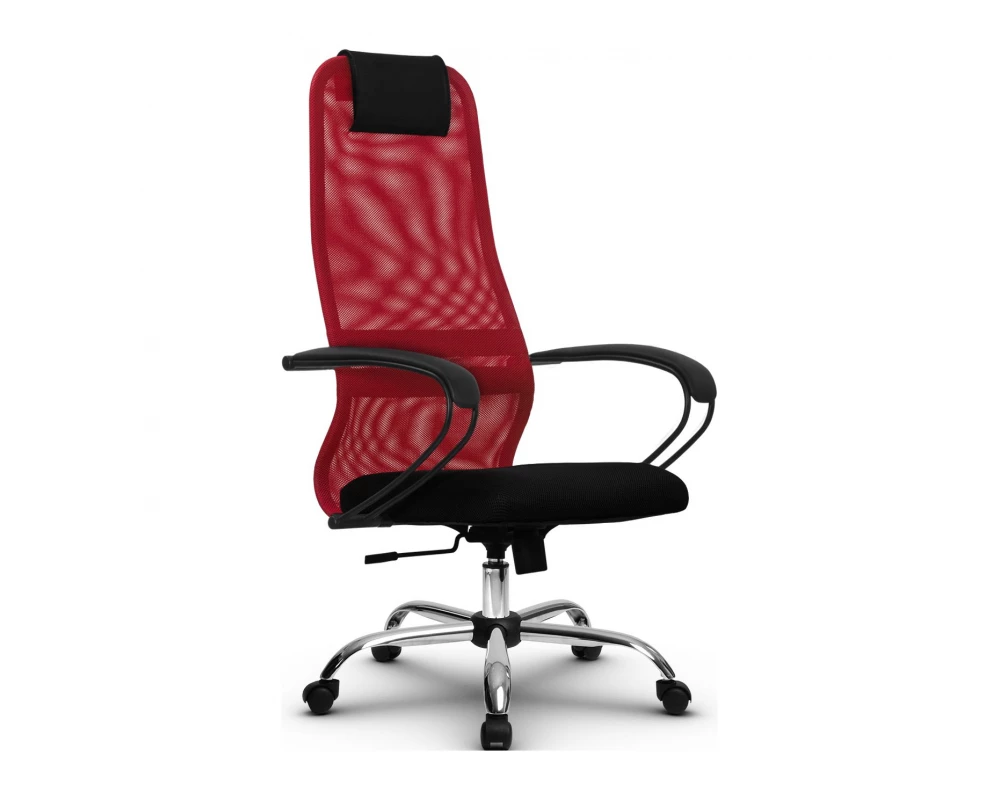 Кресло SU-B-8 подл.130/осн.003 Сетка, Красный/Черный