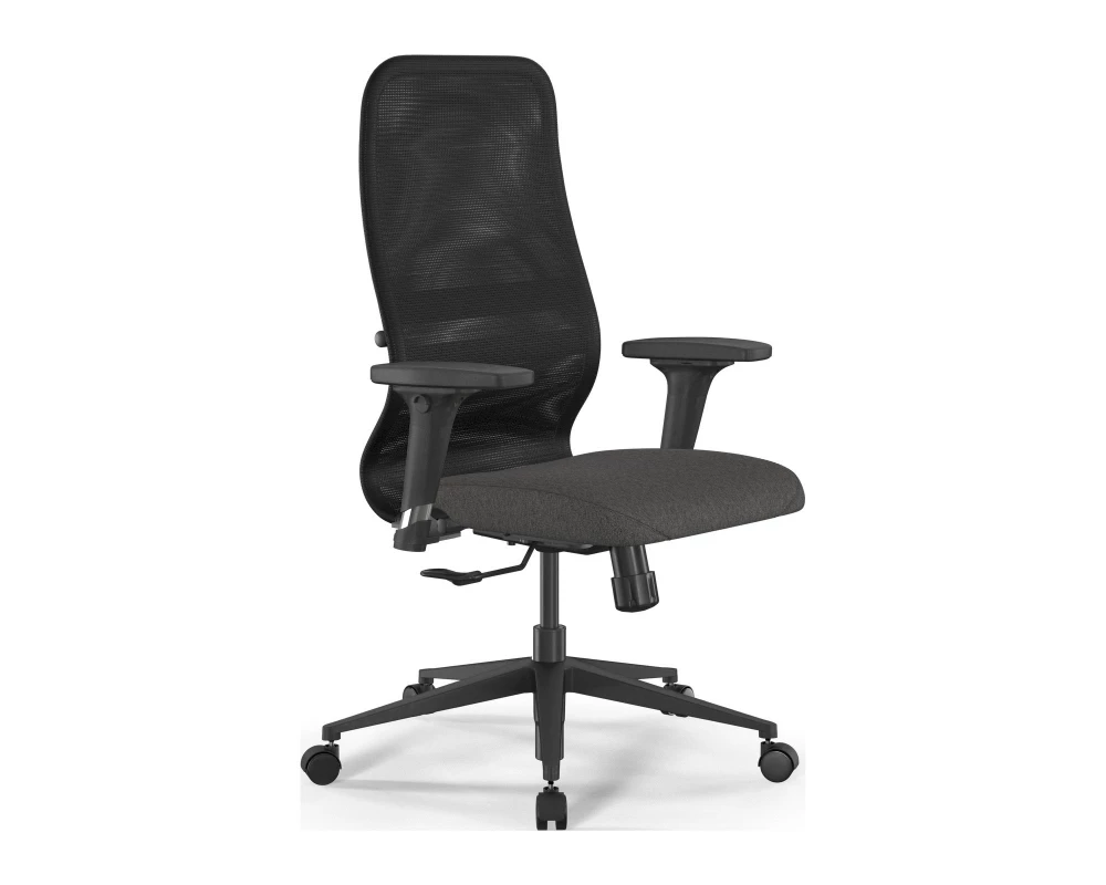 Кресло SynchroSit 8 B2-9D M20.B11.G19.W02 Сетка/Ткань, Черный/Темно-серый