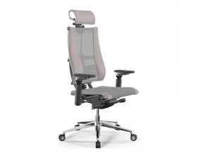 Кресло Y 4DF B2-14D M26.B35.G25.W04 Сетка, Светло-серый/Светло-бежевый images