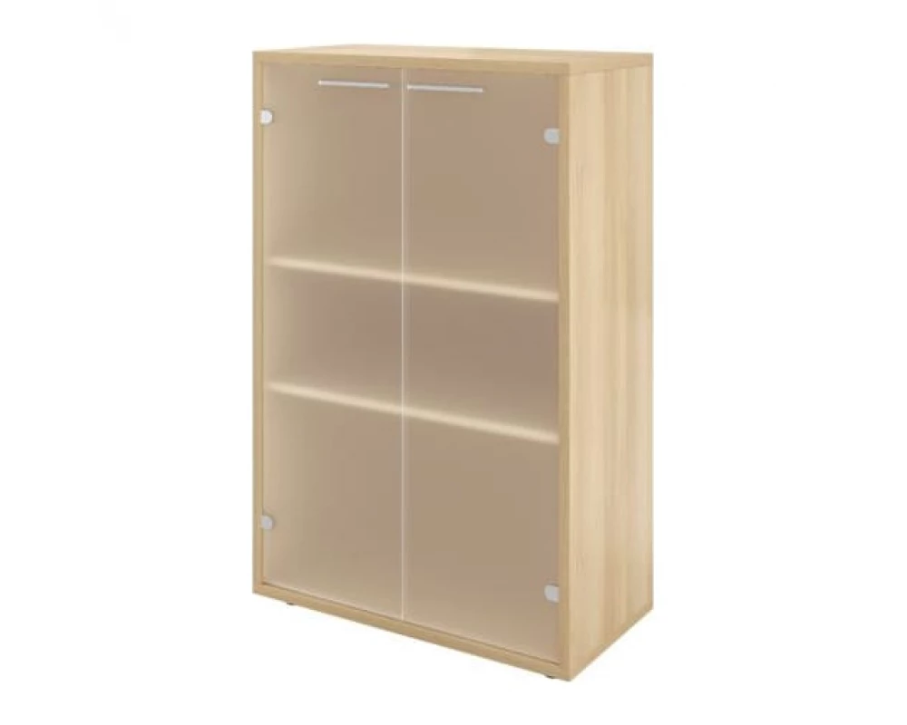 Шкаф низкий 800х400х1250 стекло сатин Дублин