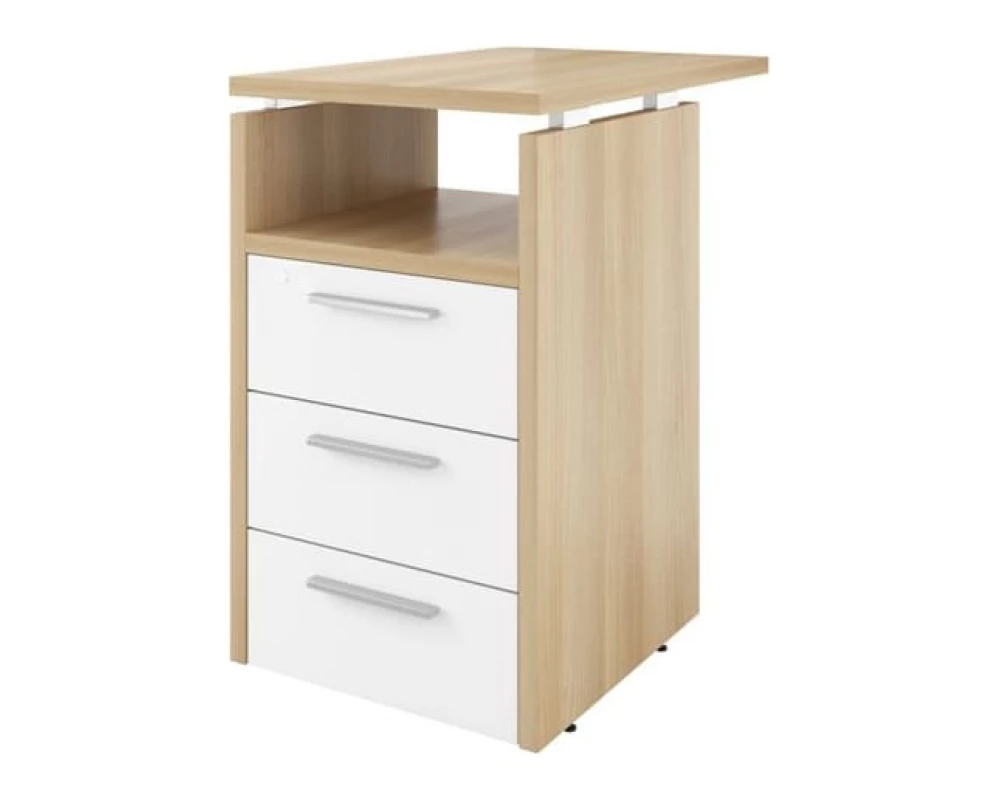 Тумба приставная (3 ящика с полкой и замком) 450х700х750 Дублин