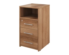 Тумба приставная с нишей, 3 ящика с замком 404х446х750 Канцлер images