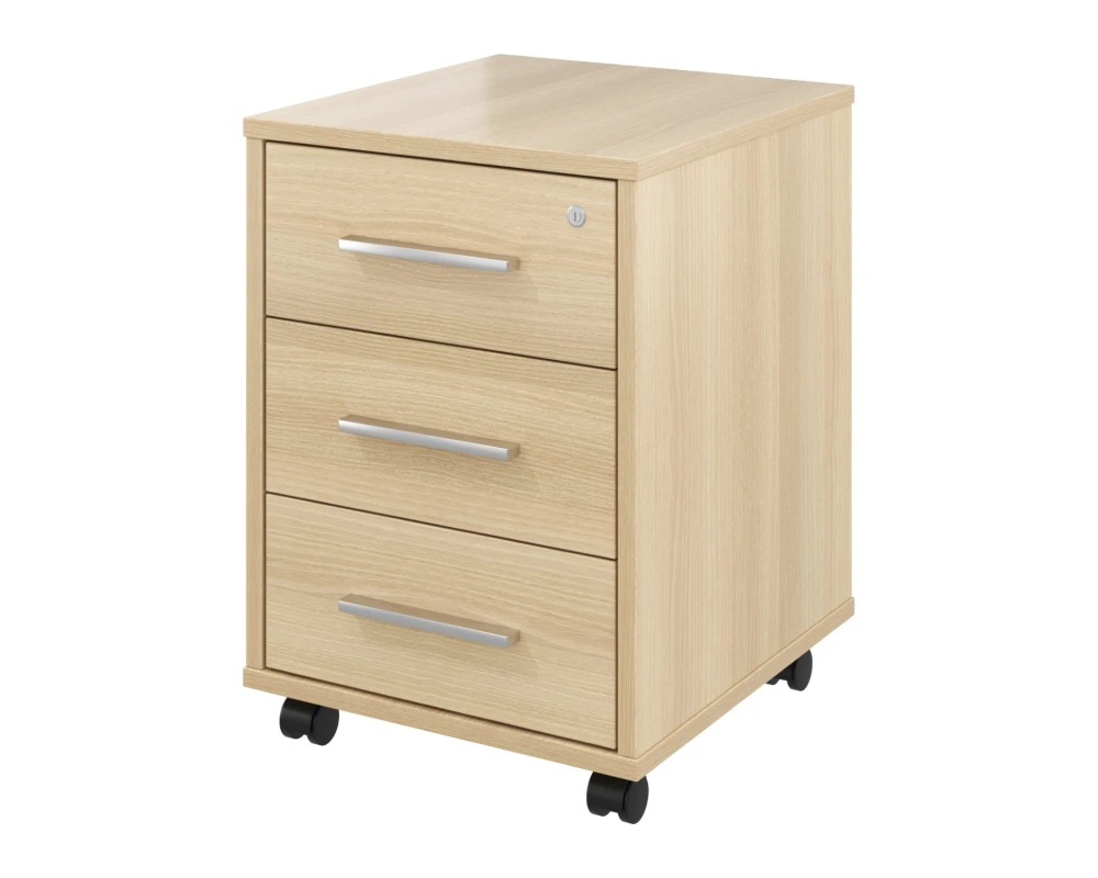 Тумба выкатная 3 ящика с замком 406х446х570 Канцлер