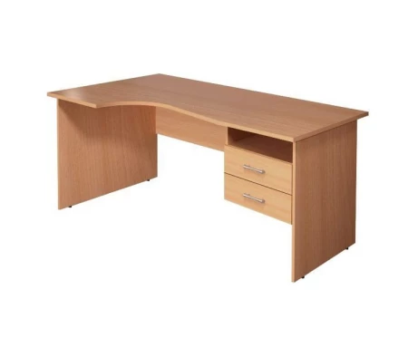 Стол кривол. с тумбой Л 1604х904(704)х756 КМ78 Монолит