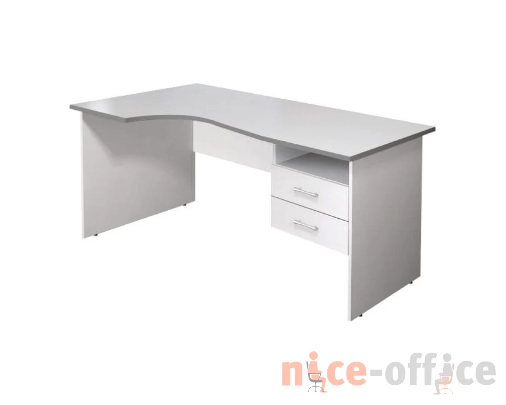 Стол кривол. с тумбой Л 1604х904(704)х756 КМ78 Монолит