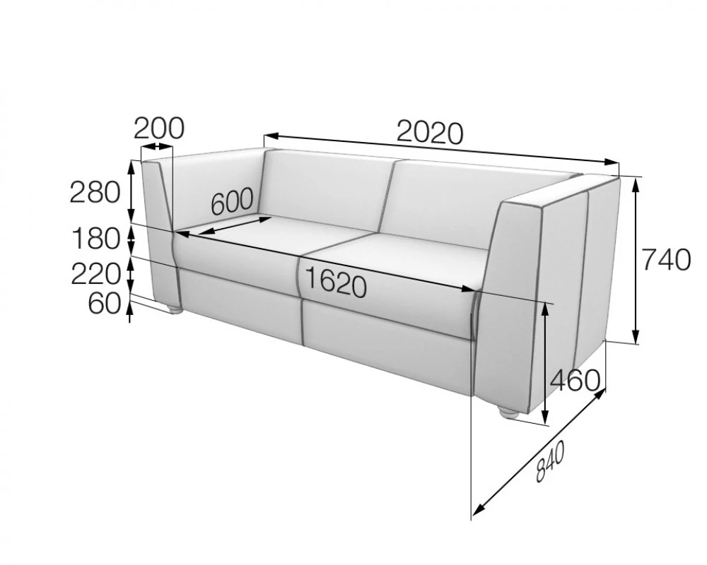 Диван 3-местный Nap3 Наполеон MVK Экокожа