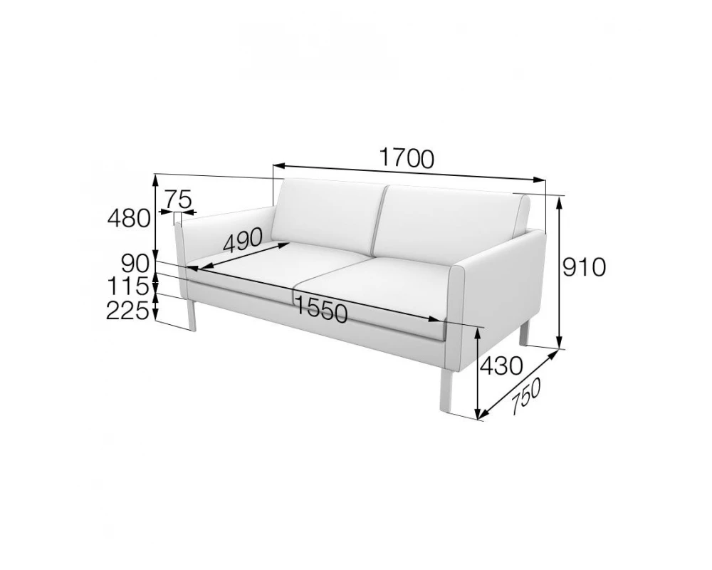 Диван 2-местный Ol2 Олли MVK