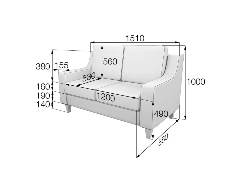 Диван 2-местный R2 Ричмонд MVK