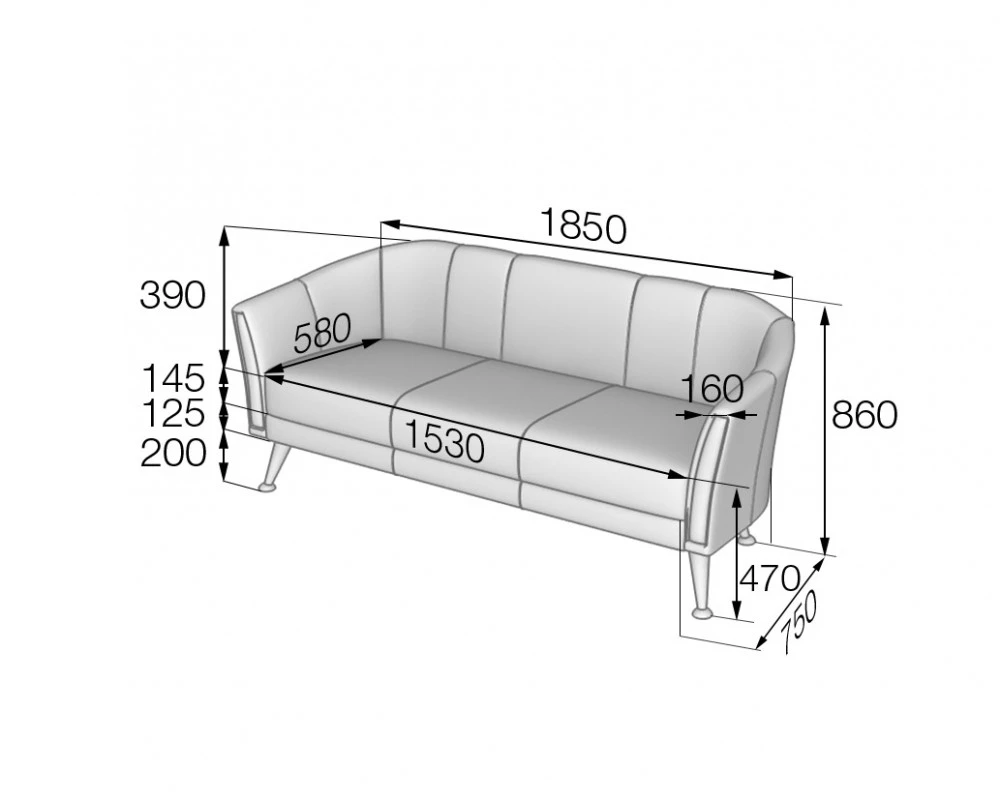 Диван 3-местный Z3 Зара MVK