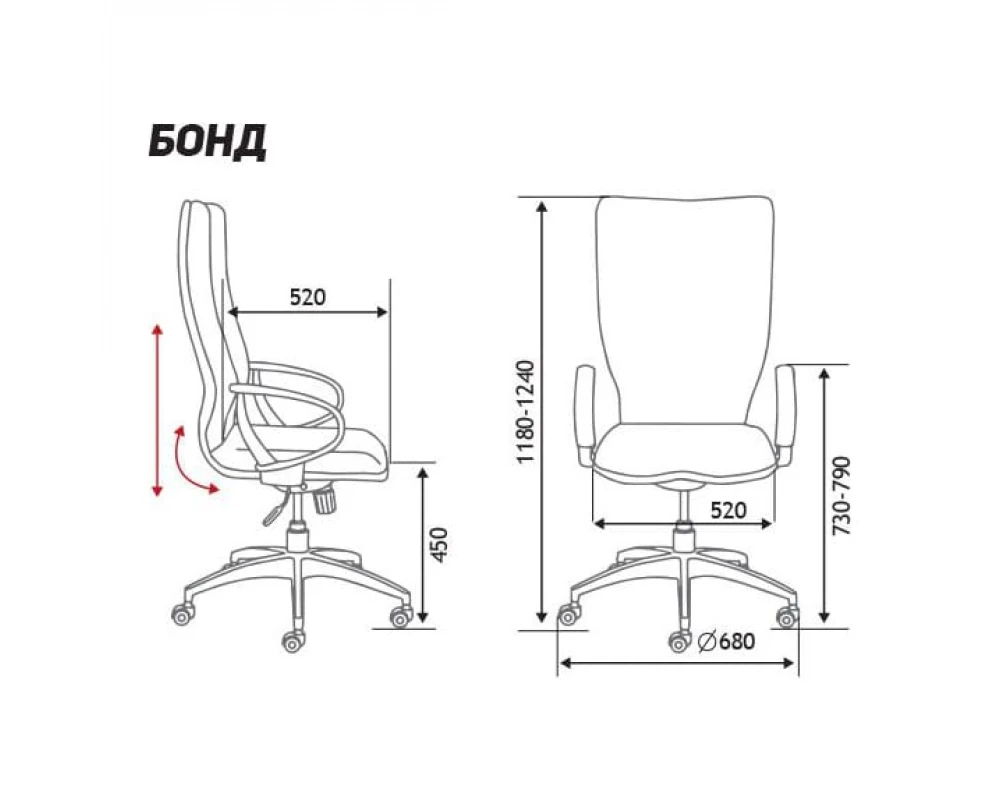 Кресло Norden Бонд Экокожа, Черный