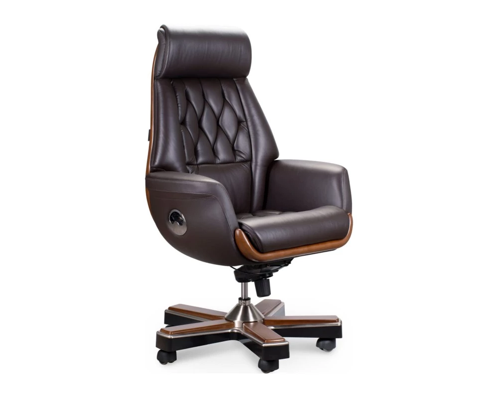 Кресло для руководителя Norden Трон Натуральная кожа, Коричневый