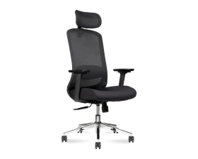 Кресло Norden Космо блэк / Cosmo black хром Сетка/ Ткань, Черный images