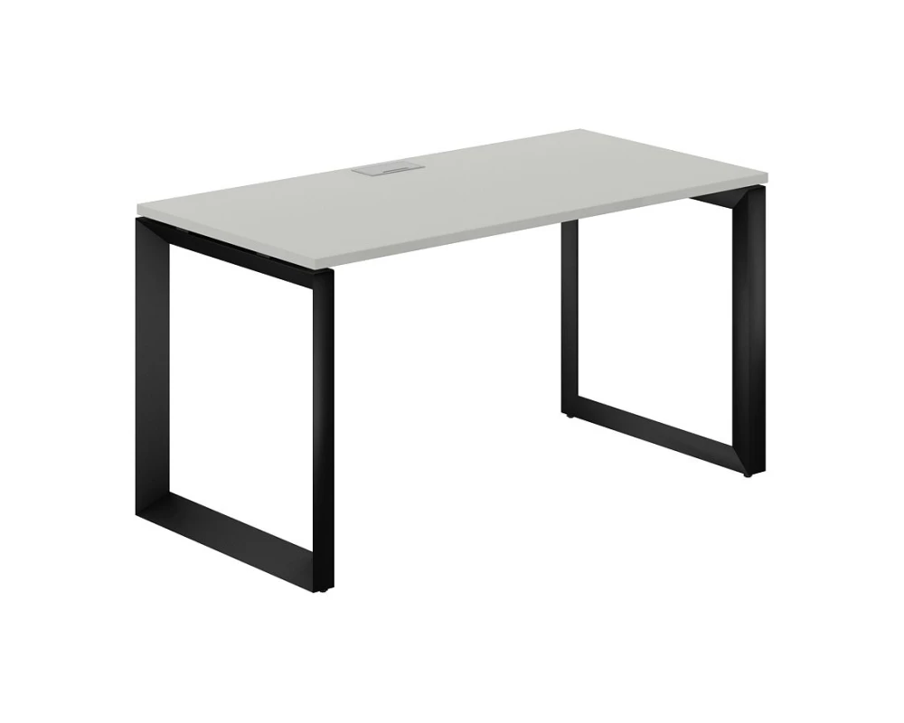 Стол на О-образном каркасе 1400x700x750 Prizma (nd) Серый бархат/Черный